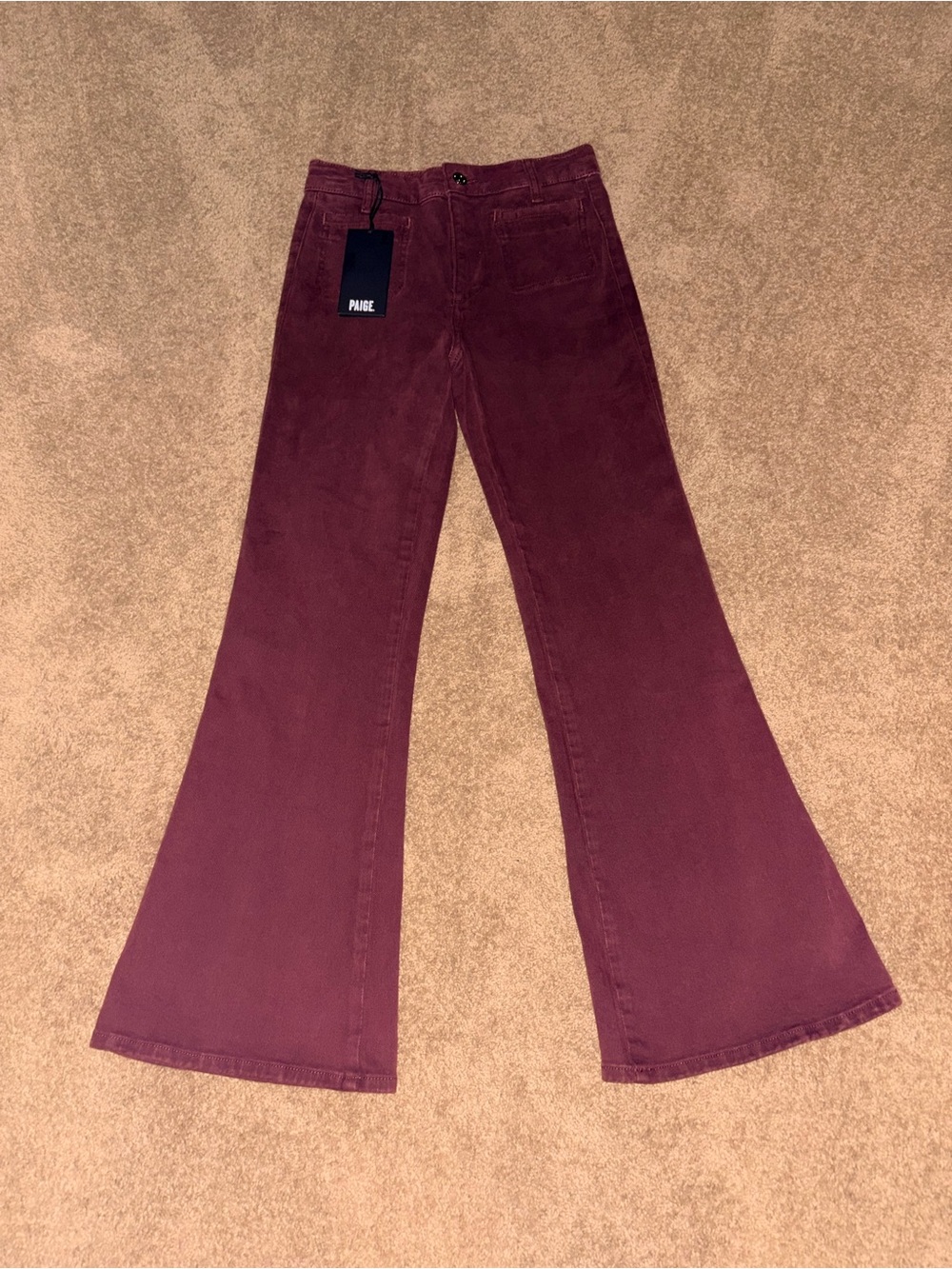 PAIGE High-Rise Wide Leg Jeans in Wine